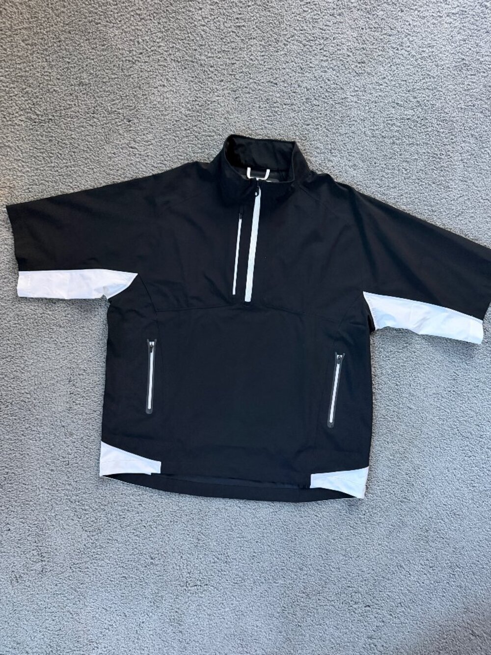 NWT FootJoy DryJoys Tour XP Golf Rain Pullover in Black and White - Size XL